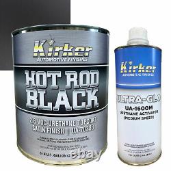 0.75 Gal Kirker Hot Rod Black Satin Car Paint UA-70388 with Med Activator UA-1600M