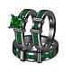 10k Black Gold Finish 1.71 Ct Princess Cut Green Emerald Wedding Trio Ring Set