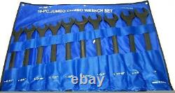 10pc Jumbo Combination Wrench Set 1-5/16 To 2 Black Oxide Finish H-D Tools SAE