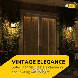 11 4/5 High Black Finish and Seeded Glass Outdoor Wall Lantern (Set of 2), B