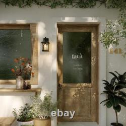 11 4/5 High Black Finish and Seeded Glass Outdoor Wall Lantern (Set of 2), B