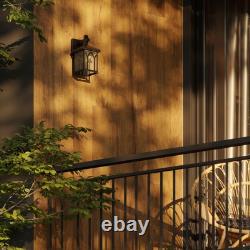 11 4/5 High Black Finish and Seeded Glass Outdoor Wall Lantern (Set of 2), B
