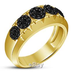 14K Yellow Gold Finish Diamond Wedding Trio His & Her Band Engagement Ring Set