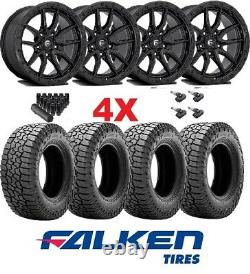 18 Black Fuel Rebel Wheels Rims Matte Tundra Sequioa 275 65 18 Falken Tires Set