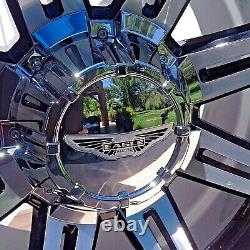 18x8.5 Super Finish Black American Eagle 50 Wheels 8x165 new set of 4