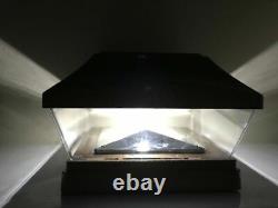 1/2/4/6/8/10/12-Pc Solar Black Finish 4/5/6 Wood&PCV Post Cap SMD LED Light