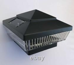 1/2/4/6/8/10/12-Pc Solar Black Finish Color 4/5/6 Wood&PVC Post Cap LED Light