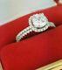 1.50 Ct Round Diamond Wedding Engagement Ring Bridal Set 14k White Gold Finish