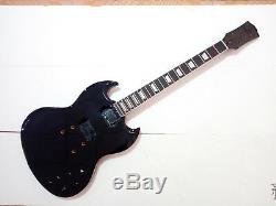 1 set Black finished electric guitar body with neck SG style Electric guitar