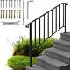 1 To 5 Step Wrought Iron Stair Railing Indoor Set Powder Coated Black Finish