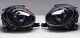 2012-2016 Fiat 500 Black Finish Headlights Head Lamps Set Pair