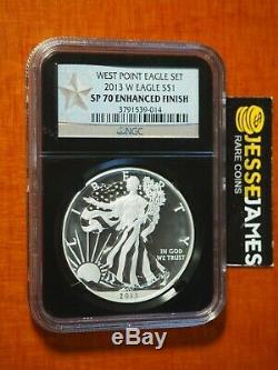 2013 W Silver Eagle Ngc Sp70 Enhanced Finish From West Point Set Black Core