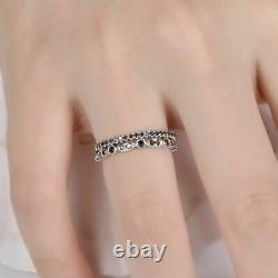 2Ct Black Simulated Diamond Bridal Set Band Wedding Ring 14K White Gold Finish