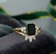 2ct Emerald Cut Black Diamond Bridal Set Engagement Ring 14k Rose Gold Finish