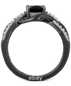 2Ct Oval -Cut Simulated Diamond Bridal Engagement Set 14k Black Gold Finish