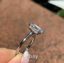 2Ct Radiant Cut Moissanite Solitaire Engagement Ring 14K White Gold Finish