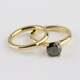 2ct Round Cut Black Diamond Bridal Set Engagement Ring In 14k Yellow Gold Finish
