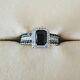 2.00ct Emerald Cut Simulated Black Diamond Bridal Set Ring 14k White Gold Finish