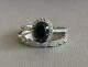 2.25ct Oval Black Diamond Bridal Set Engagement Ring Solid 14k White Gold Finish