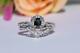 2.50ct Oval Cut Black Diamond Bridal Engagement Ring Set 14k White Gold Finish