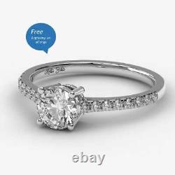 2.75Ct Round Cut Black & White CZ 14K White Gold Finish Wedding Bridal Ring Set