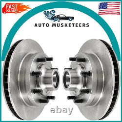 2 Front Vented Brake Rotors and Hub Assembly Set 2 PCS For Dodge Ram 2500 2WD