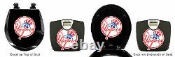 2 Pc Set Mlb Themed Black Finish Digital Bathroom Scale Round Wood Toilet Seat