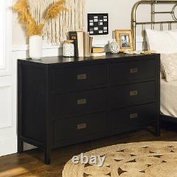 2 Piece Black Finish Dresser and Nightstand Set Storage Bedroom Furniture