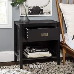 2 Piece Black Finish Dresser and Nightstand Set Storage Bedroom Furniture