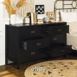 2 Piece Black Finish Dresser and Nightstand Set Storage Bedroom Furniture