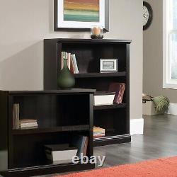 2 Piece Library Set Black Finish Bookshelves and Bookcases Home Furniture