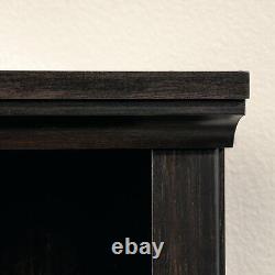 2 Piece Library Set Black Finish Bookshelves and Bookcases Home Furniture