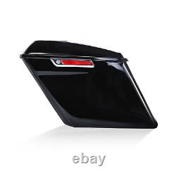 2-into-1 Right Side Exhaust Stretched Saddlebags for 2014-2022 Harley-Davidson