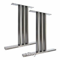 2 x Metal Table Legs & Bench Legs The I-Beam Design In Clear Finish & Black