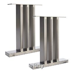 2 x Metal Table Legs & Bench Legs The I-Beam Design In Clear Finish & Black