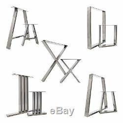 2 x Metal Table Legs & Bench Legs The I-Beam Design In Clear Finish & Black