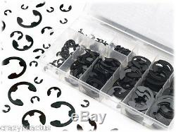300 Pieces E-Clip Assortment Kit Set Black Oxide Finish Retaining Ring Circlip
