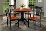 36 Round Table Dinette Kitchen Dining Room Set In Black & Cherry Finish