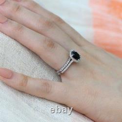 3Ct Cushion-Cut Diamond Halo Bridal Set Engagement Ring 10K White Gold Finish