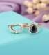 3ct Pear Cut Black Diamond Halo Engagement Ring Bridal Set 14k Rose Gold Finish