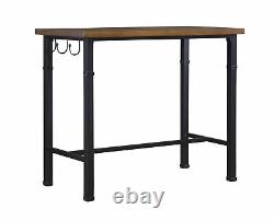 3PC Pub Dining Table with Stools Set Kitchen Breakfast Bar Rustic Industrial Look