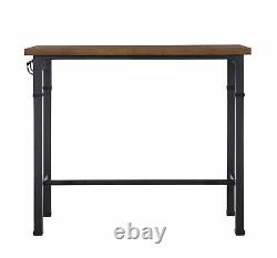 3PC Pub Dining Table with Stools Set Kitchen Breakfast Bar Rustic Industrial Look