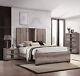 3pc Beautiful Master Bedroom Suite In Gray/black Finish King Sleek Bed Set