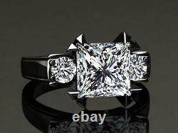 3.50Ct Princess Cut Diamond Bridal Set Engagement Ring 14K Black Gold Finish