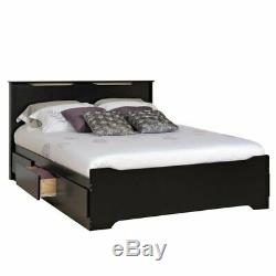 3 Piece Bedroom Set with 2 Nightstands and Queen Bed in Black Finish