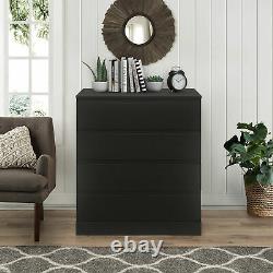 3 Piece Black Finish Dresser Set Nightstand Storage Bedroom Home Furniture