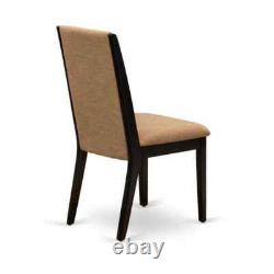 3-Piece Black Finish Solid Wood Top Round Dining Room Set Seats 4