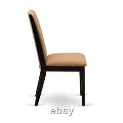 3-Piece Black Finish Solid Wood Top Round Dining Room Set Seats 4