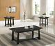 3-piece Kings Brand Casual Coffee Table & 2 End Tables Occasional Set, Black