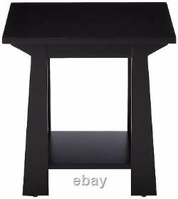 3-Piece Kings Brand Casual Coffee Table & 2 End Tables Occasional Set, Black